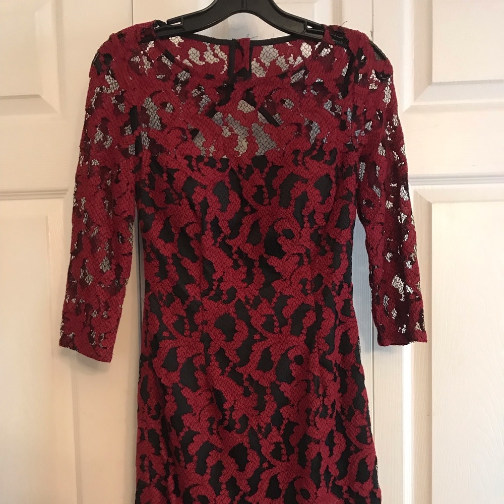 Red and Black Lace Dress
